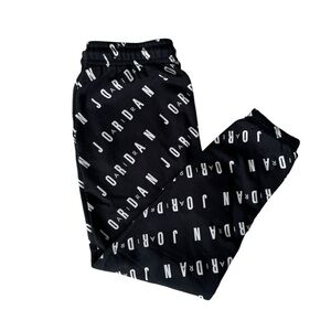 Jordan Black Joggers with Red Logo